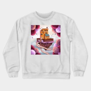 House on a flying island Crewneck Sweatshirt